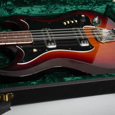 Hagstrom  H-8 8-String Bass Solid Body Electric Bass Guitar (1968), ser. #748005, black hard shell case. image 12