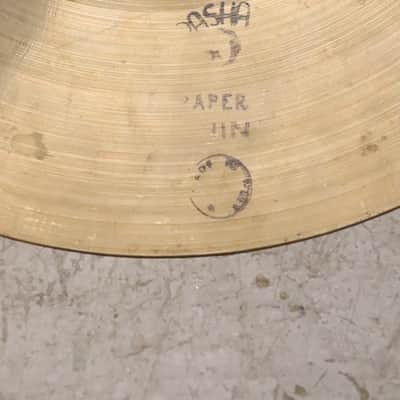 Pasha/Ufip 12" Grade A Paper Thin Splash Cymbal Vintage 1970's 437g image 2