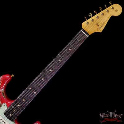 Fender Custom Shop Wild West Guitars 25th Anniversary 1960 Stratocaster Hardtail Madagascar Rosewood Fretboard Heavy Relic Fiesta Red 7.15 LBS image 4