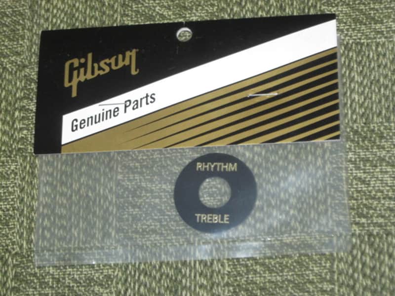 new in package A+ GIBSON Toggle Switch Washer Black with Gold Letters PRWA010 (PRWA-010) image 1