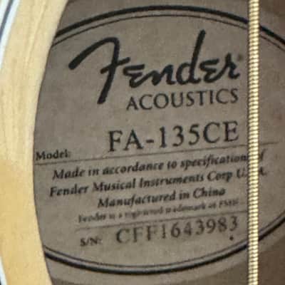 Fender FA-135CE Concert Acoustic-Electric - SIGNED BY HOWARD LEESE image 10