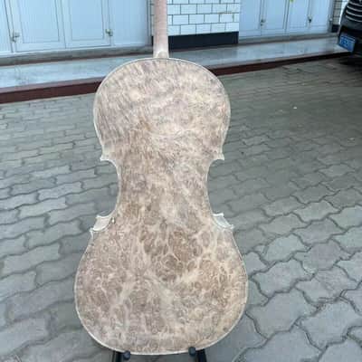 Professional song unfinished Cello 4/4 Solid Bird's eye maple back old spruce top image 6