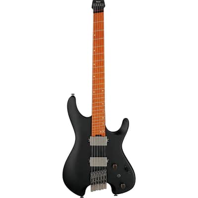 Ibanez Quest Standard QX52-BKF 6-String Headless Solid Body Electric Guitar with Roasted Birdseye Maple Fretboard, Right-Handed, Black Flat image 2
