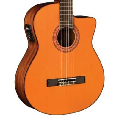 Washburn C5CE Classical Cutaway Acoustic Electric Guitar. Natural image 1