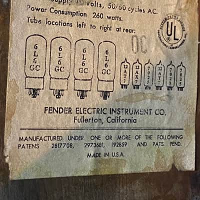 Immagine Fender Super Reverb 1965 - Black Face Mod. Europe (Export) with all Voltage 117-220 volts RARE - 14