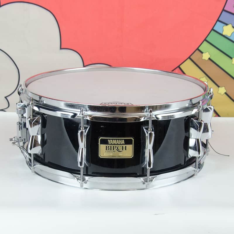 Used Yamaha Birch Custom Snare 5.5 x14" Black Snare Drum image 1