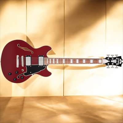 D'Angelico Premier Mini DC Mini Double Cutaway w/ stop-bar tailpiece, Burnt Red* w/ DAPMDCBRDNS image 8
