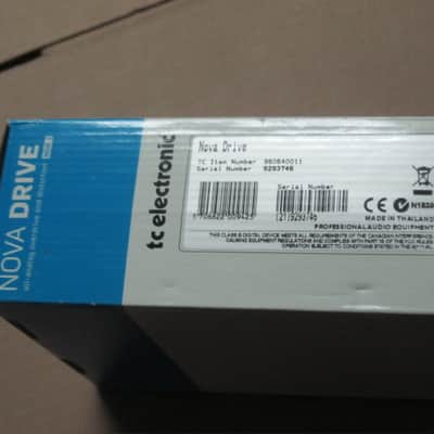 litely handled TC Electronic EMPTY Cardboard Box + original User's Manual & sticker for NDR-1 Nova Drive OD & Distortion (NO: pedal, adapter) late 2000s-early 2010s (part of 2 outer sides of BOX were spray painted white to cover water stains) image 7