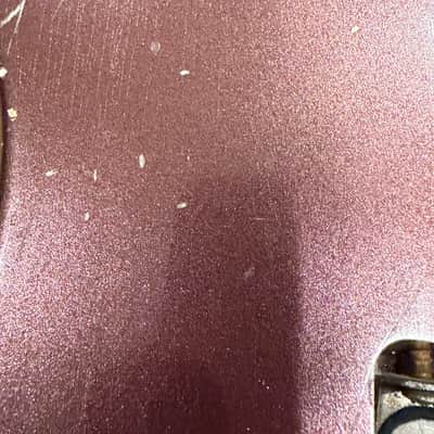 Stratocaster -1963 replica, Chunky highly figured Brazilian Rosewood slab Musikraft neck/ JM Rolph 1963 pickups/ nitro guard /mjt relic Purple Mist body/ relic gold hardware image 16