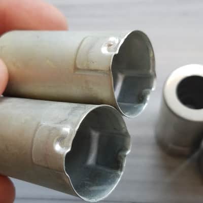 Elco Pair (2) Tube Shields 12AX7 9-pin J-Slot shiny or dull Heathkit Silvertone Voice of Music J50-ELCO Vintage Vacuum 1950s-1960s image 6