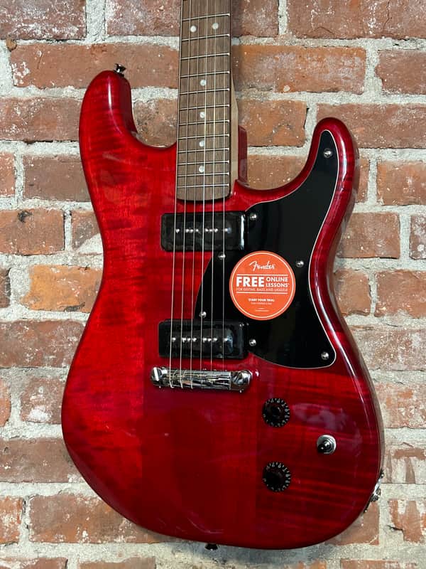 New Squier Paranormal Strat-O-Sonic - Crimson Red Transparent, Support A Brick and Mortar Store, Shop Here! image 1