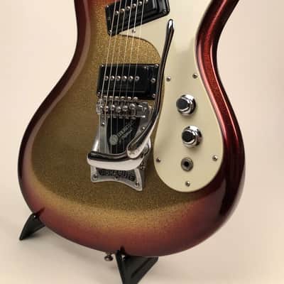 Very Rare 1965 Mosrite Ventures Vibramute in Custom Color Sparkle Sunburst & Original Hardshell Case image 4