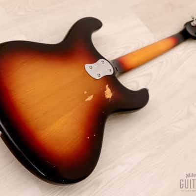 1978 Mosrite Ventures Model Vintage Guitar Sunburst w/ Moseley Vibrato, Case image 13