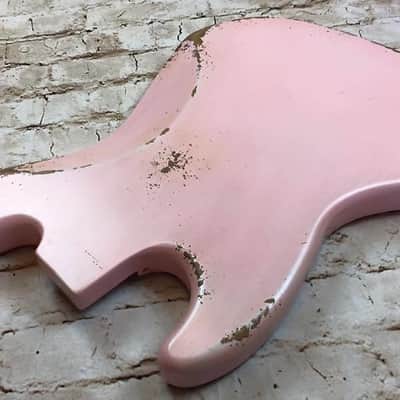 Custom Shop Guitar Relic Aged Nitro Shell Pink Jazz Bass Body MADE TO ORDER image 7