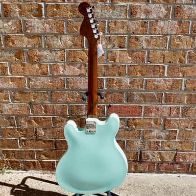 Fender Tom DeLonge Starcaster Rosewood Fingerboard Chrome Hardware Satin Surf Green image 6