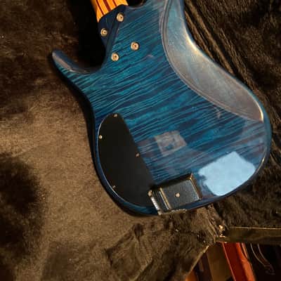 Barrington ntb 332 bass guitar. with midi installed 1990 blue flame image 14