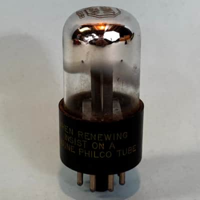1953 Sylvania 6SN7GTA Vintage 1950s Philco Black Plate Chrome Top Tube! T541 image 3