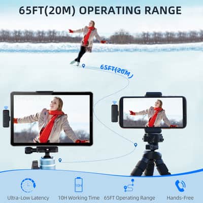 2in1 K30 Wireless Lavalier Microphone For iPhone Android Phone Camera Audio Video 2 Clip-on Microphones For YouTube TikTok Live image 3