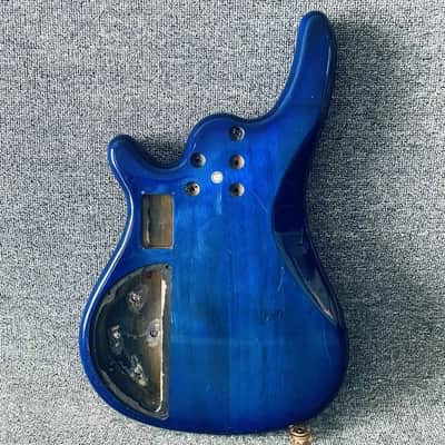 Transparent Blue 4 String Bass Basswood Body image 6