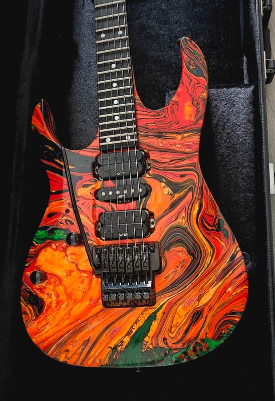 IBANEZ RG 470 Orange Tiger Custom Swirl-Year 1993-Lefthand - one off!! image 1