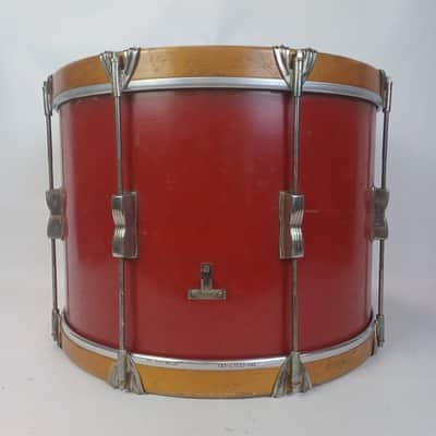 WFL Ludwig 12x17"Tenor Tom Drum Red Lacquer +Natural Maple Wood Hoops Vintage40s image 5