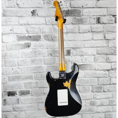 Fender Custom Shop Limited Edition Fat 1954 Stratocaster Relic with Closet Classic Hardware, 1-Piece Quartersawn Maple Neck Fingerboard, Aged Black image 2