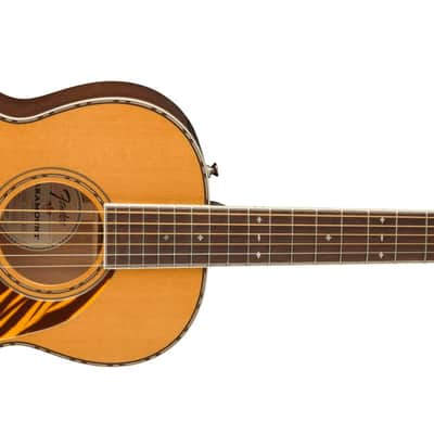Fender Paramount PS-220E Parlor Acoustic Guitar, Natural, with Case image 3