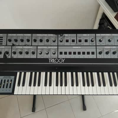 Crumar Trilogy 3-Section Polyphonic Analog Synthesizer 1980s - Black