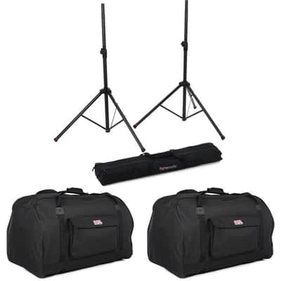 Gator PA Speaker Stand and Speaker Bag Pack - with 15 Inch Speaker Bags image 2