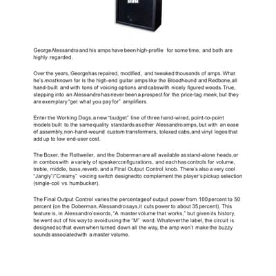 Allessandro Working Dog: Doberman 40 watt Combo image 7