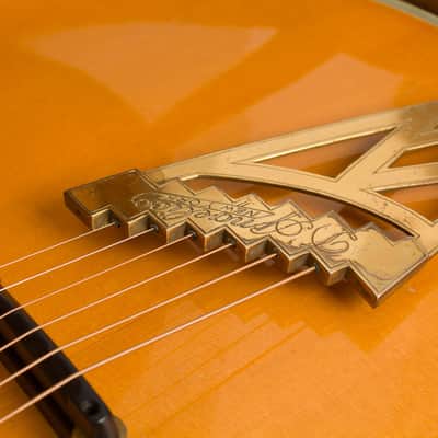 D'Angelico Excel Cutaway Arch Top Acoustic Guitar (1960), ser. #2117, original brown hard shell case. image 15