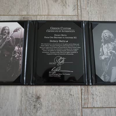 Gibson SG / Les Paul Dickey Betts Custom Shop Aged & Signed Signature 2011 "From One Brother To Another" image 8