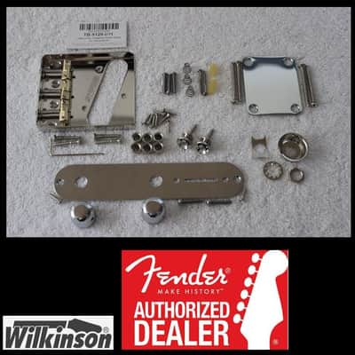 Fender/Wilkinson Telecaster Chrome Body Hardware Set Vintage 3-saddle Compensated Bridge TB-5129-001 image 1