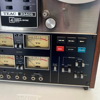 TEAC A-3340S 1/4" 4-Track Reel to Reel Tape Recorder 1970s - Silver image 3