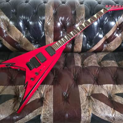 Jackson Demmelition King V ex LONDON CROBAR Soho Metal Rock Bar Artist Signed Phil Demmel Machine Head Signature Flying V EMG 81 85 Zakk Wylde Set Floyd Rose Electric Guitar image 1