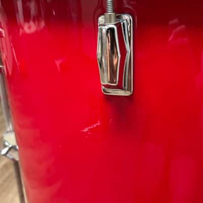Pearl Export EX 18"x16" Floor Tom Drum with Legs - Late 1980's - Coral Red image 11