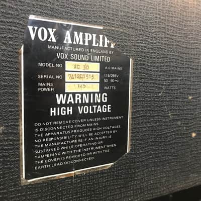 Vox AC-30 TB Top Boost Valve 30-Watt 2x12" Guitar Combo 1972 image 10