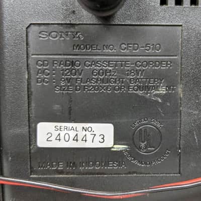 Vintage 90's Sony CFD-510 CD Radio Cassette Mega Bass Speaker Boombox w/ Detach Speakers image 14
