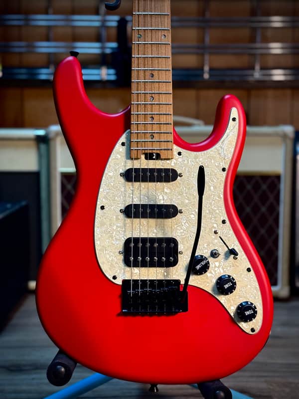 Cordovox Strat Style Electric Guitar - Red satin image 1