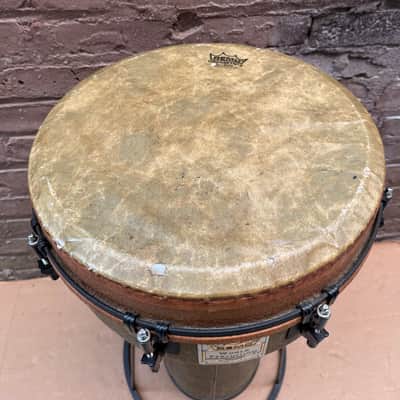 Remo World Percussion 14" Key-Tuned Djembe w/ Stand & Drum Key - 25" Tall - Head Needs Replacement - Made in USA image 6