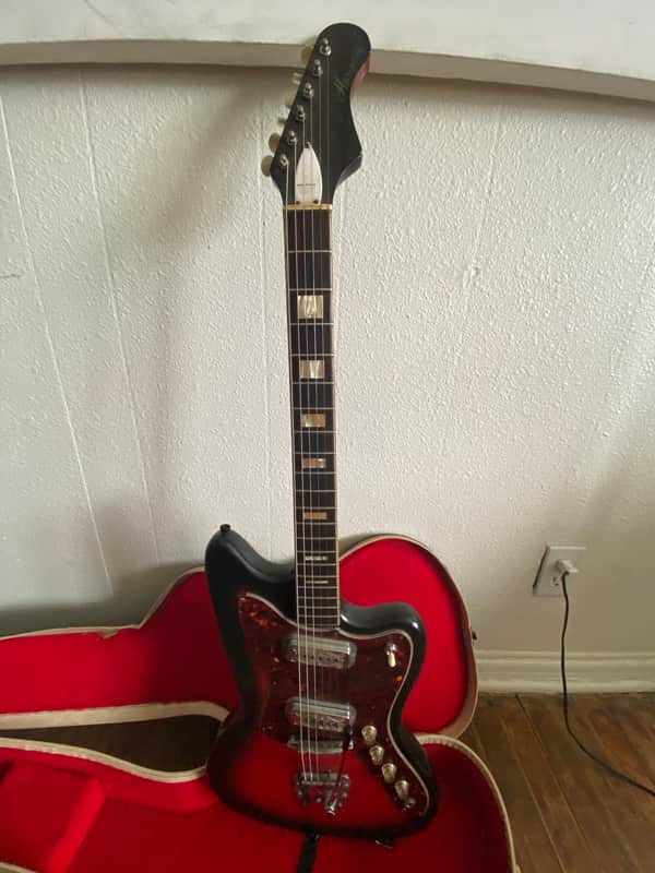 Vintage Harmony H19 Silhouette / Bobkat Cherry Red Sunburst