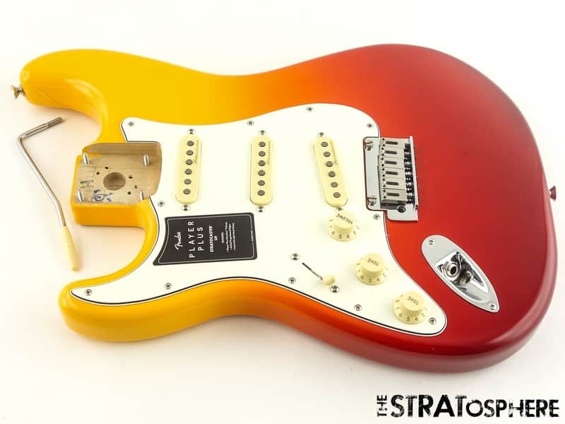 LEFTY Fender Player Plus Series, Stratocaster Strat LOADED BODY Tequila Sunrise image 1