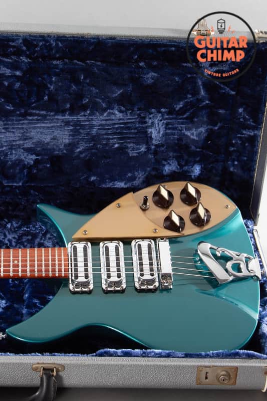 1997 Rickenbacker 325V59 Turquoise Rare Factory Color R Tailpiece OHSC image 1