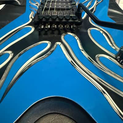Dean Buddy Blaze ML Dimebag limited edition 1 of 300 2008 - Blue with Chrome Flame Design image 17