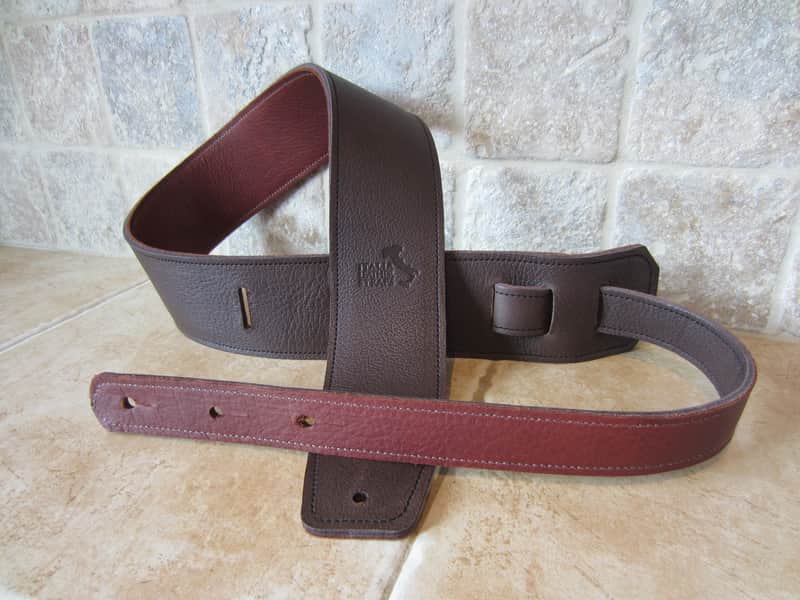 Italia Leather Straps 2.5 INCH WIDE Chocolate LEATHER GUITAR STRAP 2026 Chocolate Cognac image 1