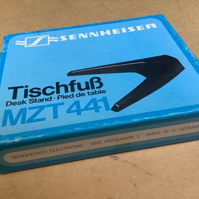 Sennheiser MZT 441 mic microphone table floor stand with MD 421 clip clamp vintage with mic clip image 3