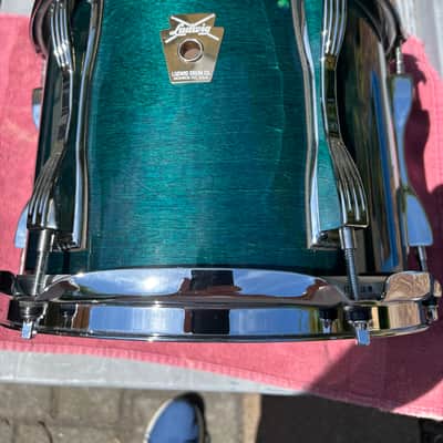 REVERB DEAL Rare Ludwig Classic Maple Blue Green Lacquer 10" Tom image 8
