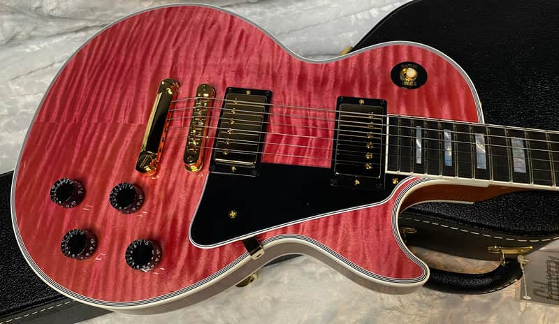 NEW! Gibson Dealer Select Custom Shop Les Paul Custom AAA Figured Top - Transparent Pink - Authorized Dealer - WOW! 8.8 lbs - G05750 image 1