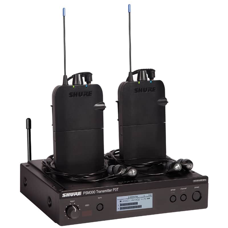 Shure PSM 300 Twin Pack IEM Wireless In-Ear Monitor System with SE112 Earphones, Band H20 image 1