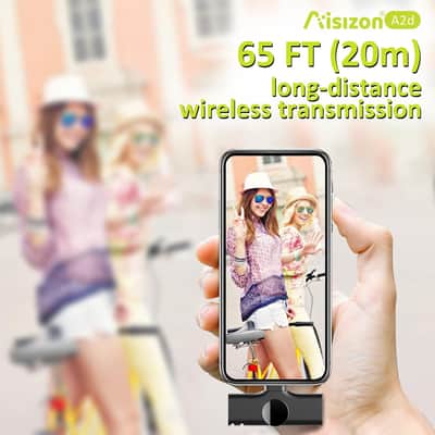 Wireless Mics, Wireless Clip on Microphones, Lapel Microphone A2d One Pair Two, for Android Phone, iPhone 15, Laptop, Video Recording image 5